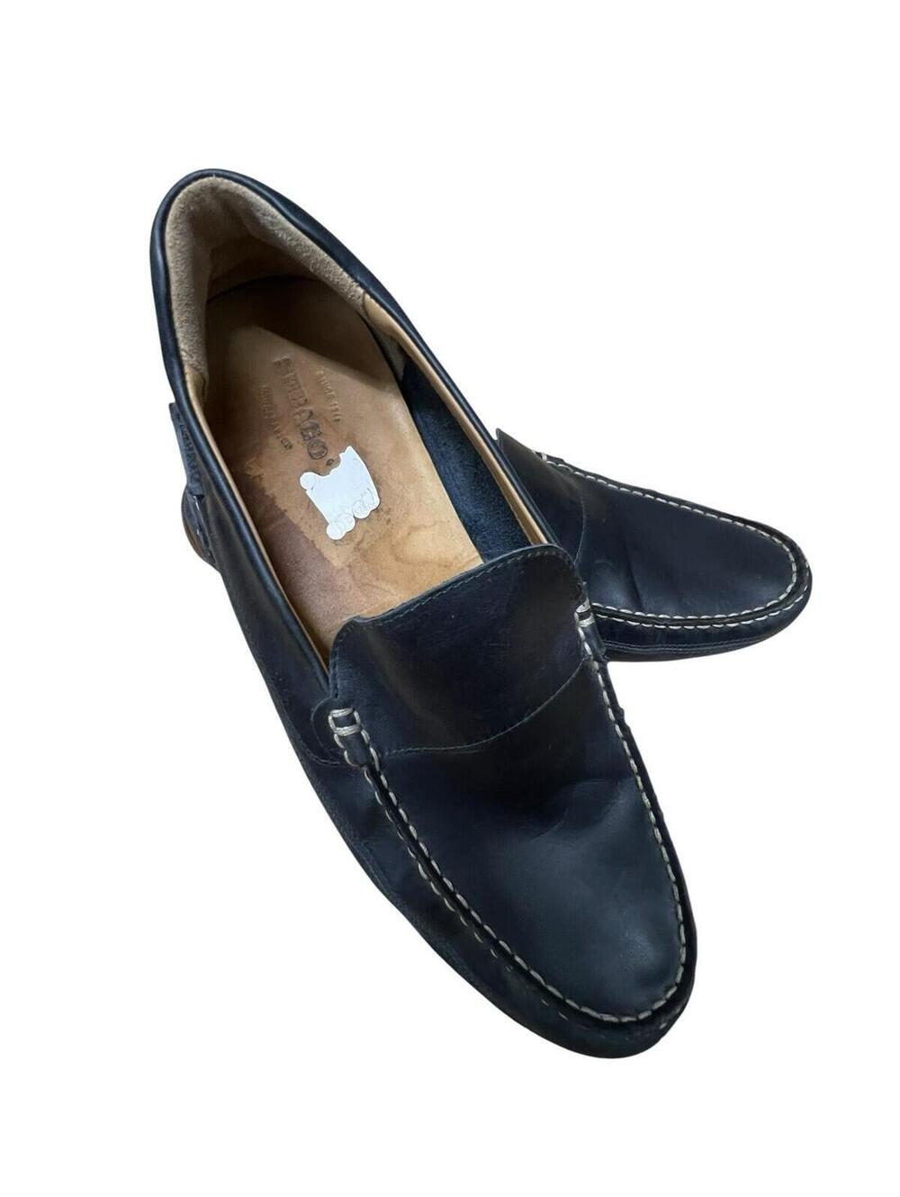 Sebago Navy Leather Venetian Loafers Size 13